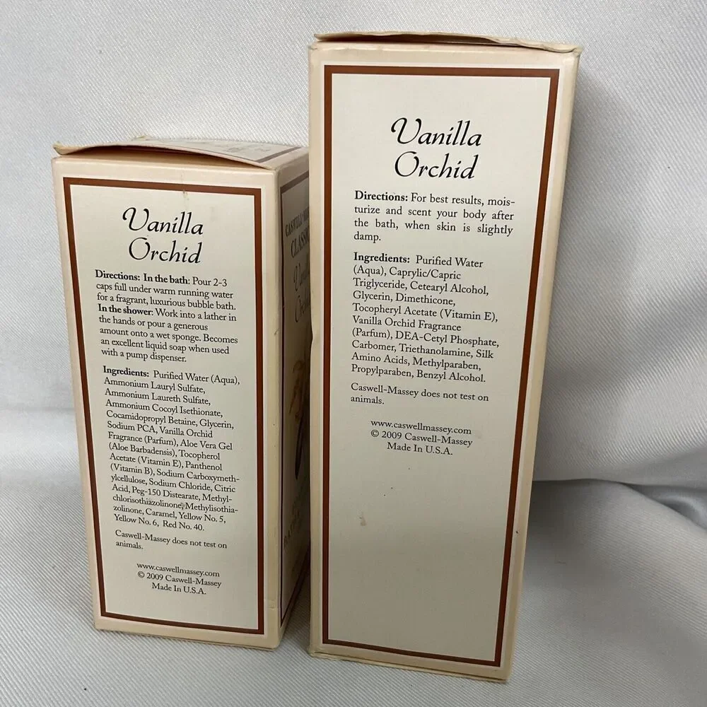 Caswell Massey Vanilla Orchid Lotion‎ And Shower Gel 8.5 Oz 8.2 Oz Discontinued